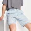 Hollister Denim Jogger Shorts In Light Wash For Men