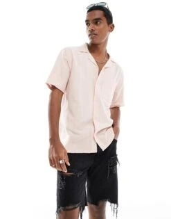 Hollister Short Sleeve Shirt In Rose Pink For Men Rose Smoke