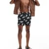 Hollister 5inch Floral Print Swim Shorts In Black For Men