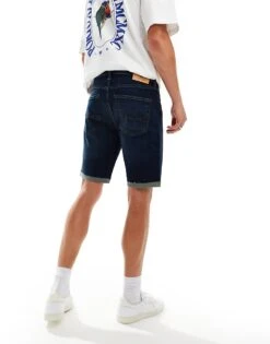 Hollister 9inch Slim Fit Denim Shorts In Dark Wash For Men