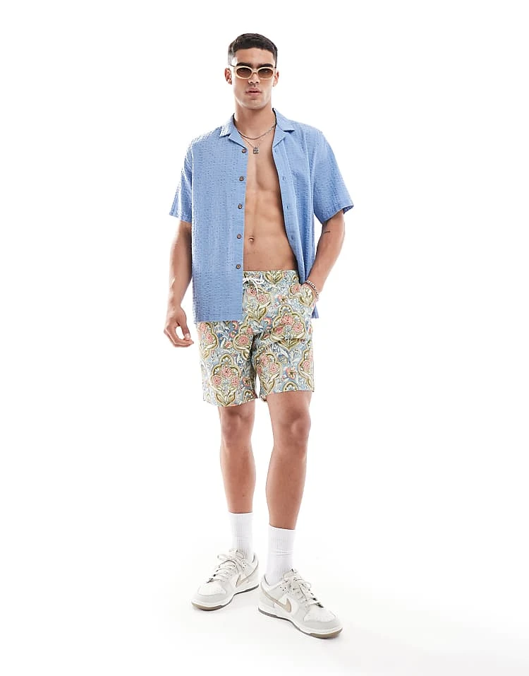 Hollister 7inch Mosaic Print Swim Shorts In Multi For Men - Image 4