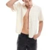 Hollister Short Sleeve Boxy Cropped Shirt In Sand For Men