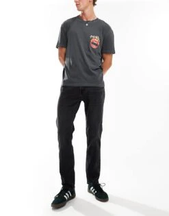 Hollister Slim Straight Fit Jeans In Washed Black For Men