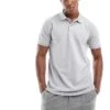 Hollister Icon Logo Pique Polo In Grey Marl For Men