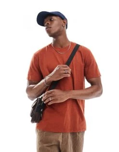 Hollister Slub Relaxed Fit T-shirt In Red For Men