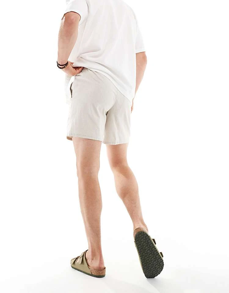 Hollister 7inch Texture Linen Shorts In Beige For Men - Image 2