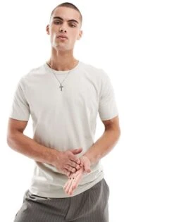 Hollister Icon Logo T-shirt In Cream For Men Moonstruck