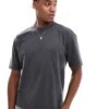 Hollister Heavyweight Boxy Crop Fit T-shirt In Black For Men