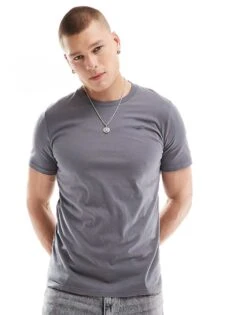 Hollister Icon Logo T-shirt In Mid Grey For Men Night Owl