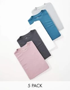 Hollister 5 Pack Relaxed T-shirt In Multi For Men