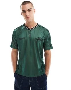 Hollister V Neck Boxy Sport Top In Green For Men