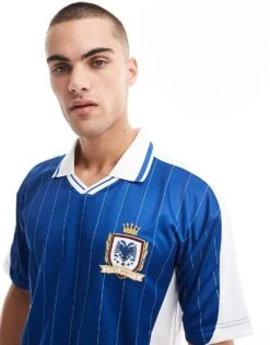 Hollister Sport Top With Collar In Blue Stripe For Men