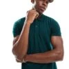 Hollister Icon Short Sleeve Polo Top In Pine Green For Men