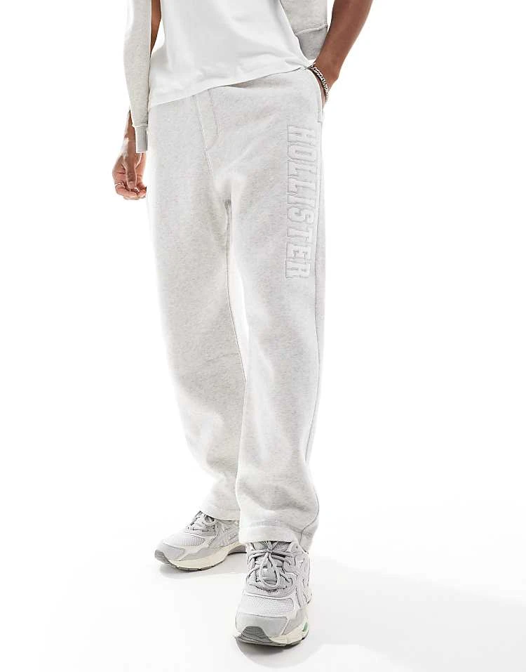 Hollister Baggy Straight Leg Motif Jogger Co-ord In Grey For Men - Image 2