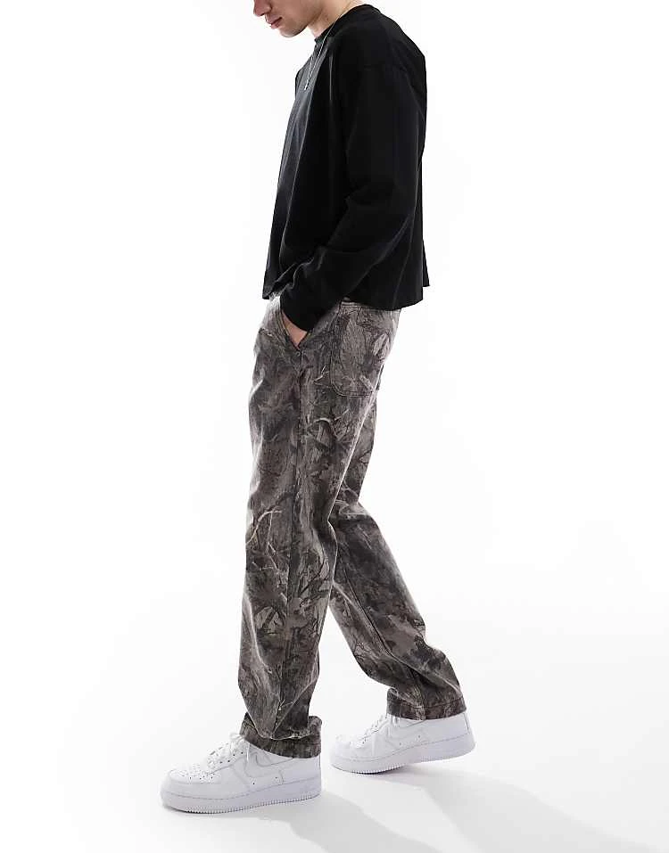 Hollister Baggy Panel Detail Jean In Camo For Men Multi - Image 3