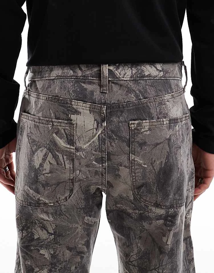 Hollister Baggy Panel Detail Jean In Camo For Men Multi - Image 4