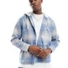 Hollister Check Detail Shacket In Blue Multi For Men