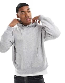 Hollister Contrast Stitch Cropped Hoodie In Beige For Men