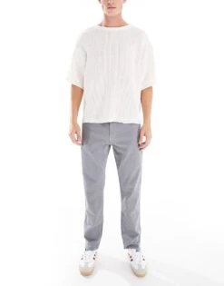 Hollister Slim Straight Leg Jean In Grey For Men