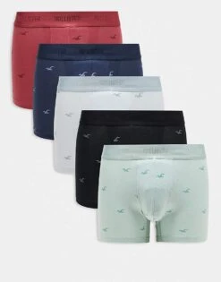 Hollister 5 Pack Pattern Basic Classic Trunks In Multi For Men