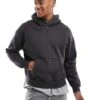 Hollister Contrast Stitch Cropped Hoodie In Black For Men