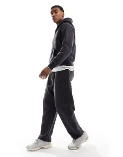 Hollister Baggy Straight Leg Motif Jogger Co-ord In Charcoal For Men