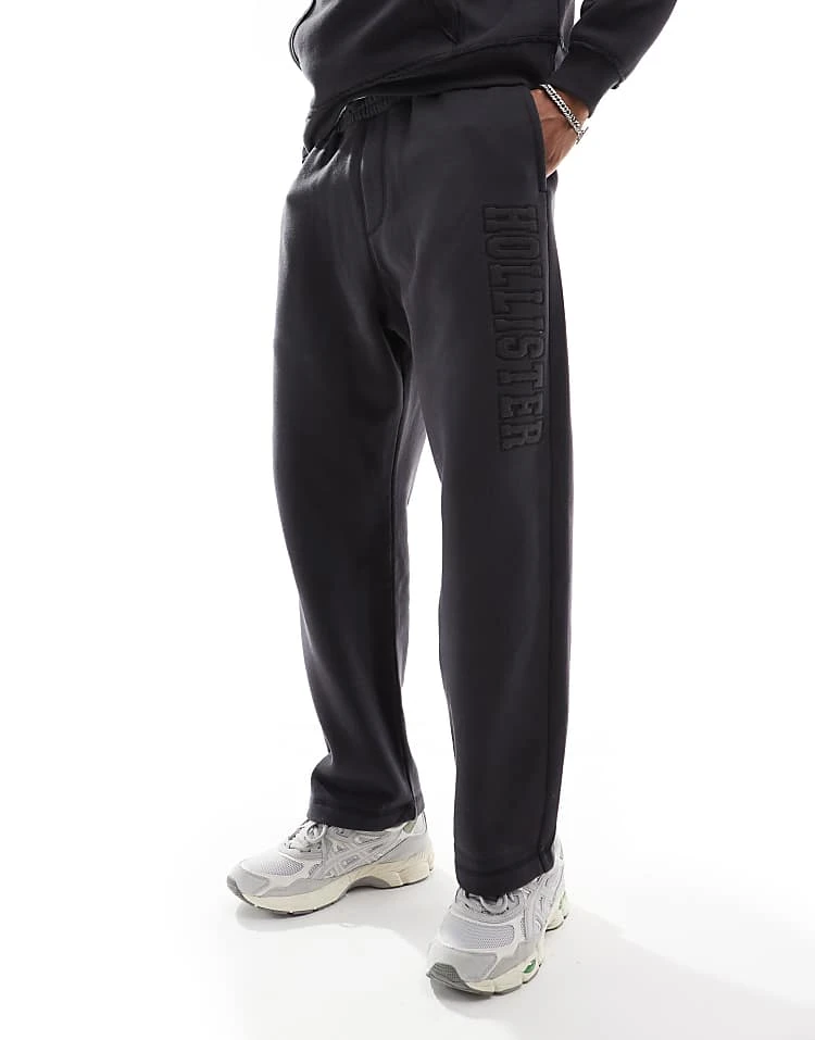 Hollister Baggy Straight Leg Motif Jogger Co-ord In Charcoal For Men - Image 2