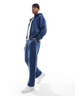 Hollister Baggy Straight Leg Motif Jogger Co-ord In Navy For Men