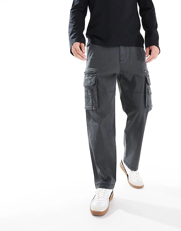 Hollister Utility Loose Cargo Trouser In Black For Men - Image 6