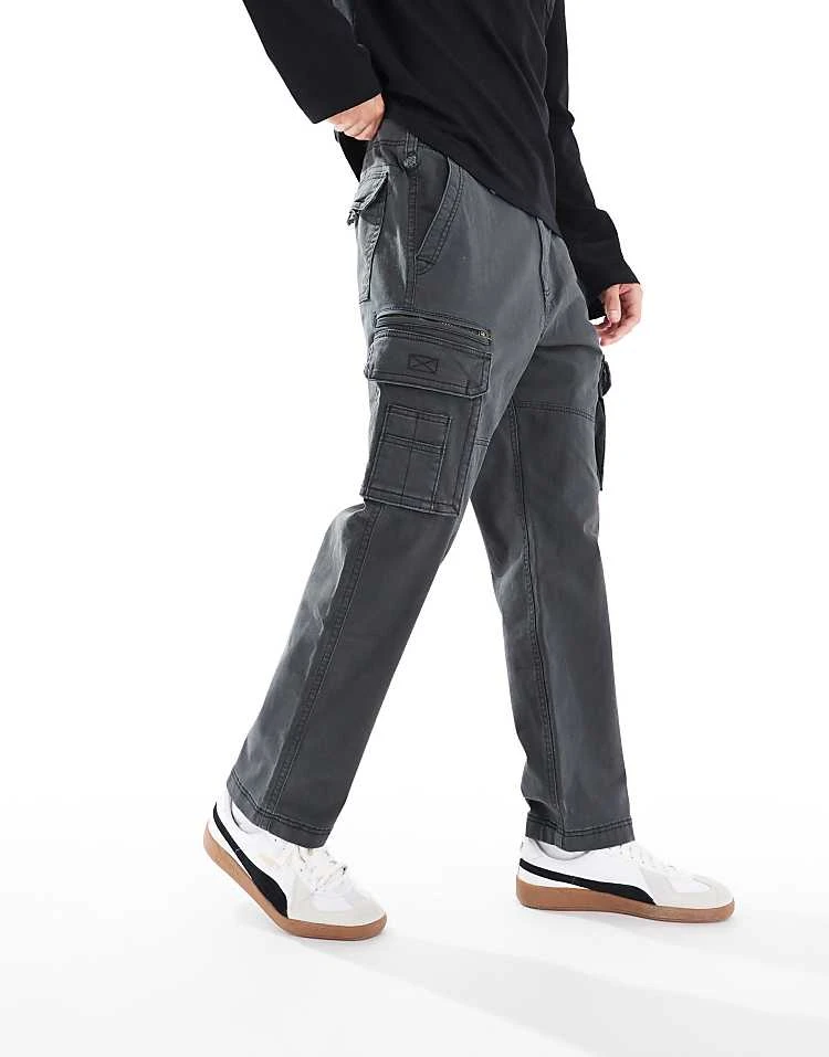 Hollister Utility Loose Cargo Trouser In Black For Men - Image 2