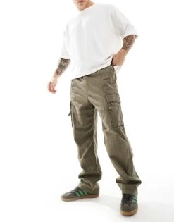 Hollister Pull On Loose Cargo Trouser In Grey For Men