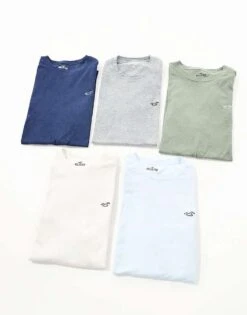 Hollister 5 Pack Icon T-shirt Set In Multi For Men