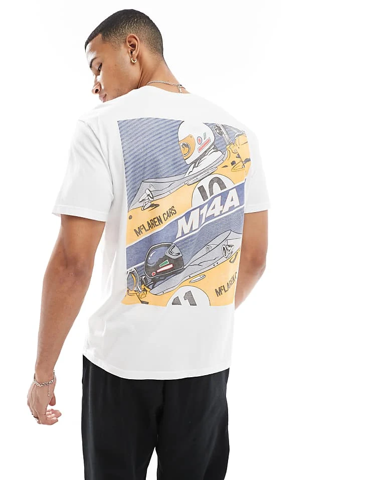 Hollister Racing Motif Back Detail T-shirt In White For Men - Image 5