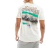 Hollister Racing Motif Back Detail T-shirt In Cream For Men