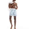 Hollister Y2K Swim Short In Vintage Blue Coast Print For Men Multi
