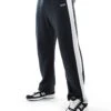 Hollister Baggy Varsity Side Stripe Jogger In Black For Men