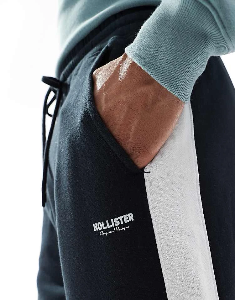 Hollister Baggy Varsity Side Stripe Jogger In Black For Men - Image 4