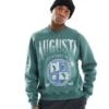 Hollister Cropped Sweat Top With Golf Motif In Green For Men