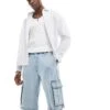 Hollister Baggy Cargo Jort In Light Blue For Men