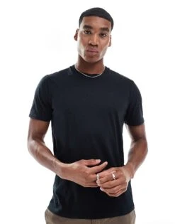 Hollister Icon Motif Detail Fitted T-shirt In Black For Men