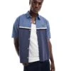 Hollister Americana Auto Workwear Motif Back Shirt In Navy For Men