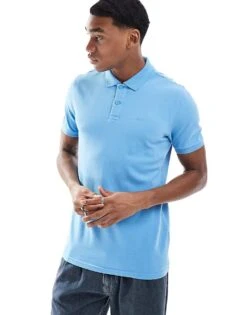Hollister Icon Logo Polo Top In Blue For Men