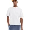 Hollister Cropped Boxy T-shirt With Seam Detail In White For Men