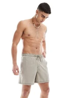 Hollister Y2K Swim Short In Khaki For Men