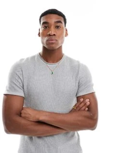 Hollister Short Sleeve Textured Icon T-shirt In Grey For Men