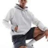 Hollister Boxy Varsity Logo Hoodie With Contrast Sleeves In Grey For Men