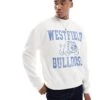 Hollister Boxy Varsity Motif Sweat Top In White For Men