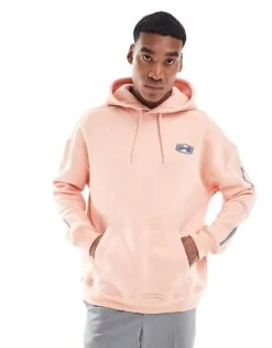 Hollister Oversized 90's Style Logo Sweatshirt In Coral Orange For Men