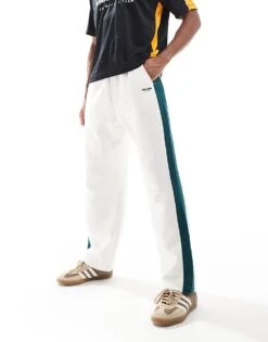 Hollister Baggy Varsity Side Stripe Jogger In Cream For Men