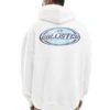 Hollister Baggy 90's Motif Back Sweat Top In White For Men